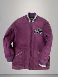 紫色 スタジャン フロント刺繍