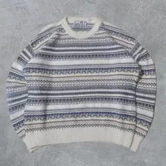 FLORENCE TRICOT ノルディック柄コットン混ニット Lのサムネイル