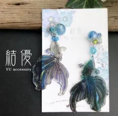 カナ様専用和風・紫陽花飴と蝶/ピアス/ノンホールピアス