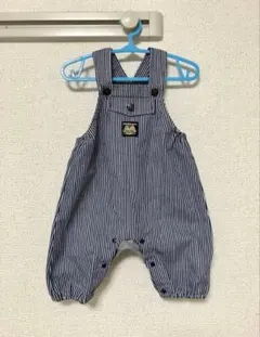 ベビーストライプ柄オーバーオール ストライプ70-80cm