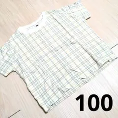 チェック柄 半袖Tシャツ 新品未使用 100cmのサムネイル