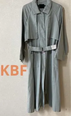 KBF コットンリネン　ロングコート ベルト付き