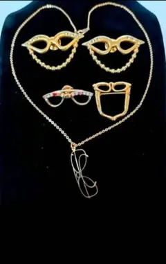 MALKA paris 眼鏡 glasses ブローチ ネックレス 5点 43