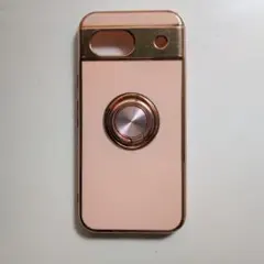 Pixel8a スマホケース ピンク ゴールド バンカーリング付き