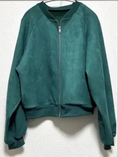 ラディエイト スエードジップアップブルゾン　グリーン