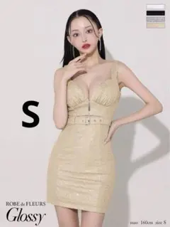 GL3181 ベージュ　Sugar ローブドフルール　キャバドレスjewels