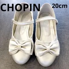 美品【CHOPIN/ショパン】ダブルリボンドレスシューズ 発表会 ベージュ