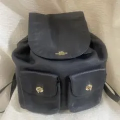 COACH レザー バックパック リュック ネイビーのサムネイル
