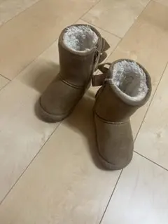 BREEZE ブラウン リボン付きブーツ　13cm