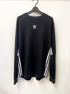 ADIDAS 刺繍 ワイド ロングジャージ XL TEE アディダス