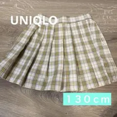 【１３０ｃｍ】UNIQLO チェック柄キュロットスカート
