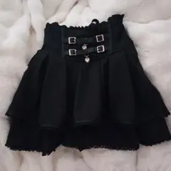 LIZLISA リズリサ 2連リボンベルトスカパン ブラック