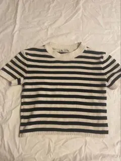 ZARA ザラ ボーダー 半袖 サマーニット Mのサムネイル