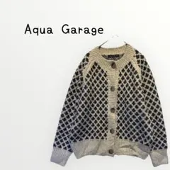 【Aqua Garage 】カーディガン　総柄　トップス　羽織り　防寒