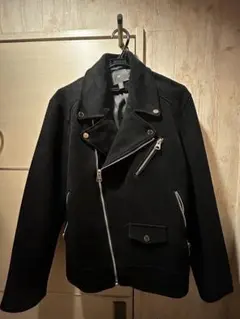 H&M ダブルライダースジャケット L 黒