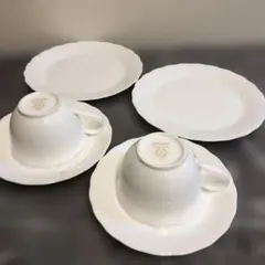新品　Noritake ホワイトカップ・ソーサー・皿　2セット
