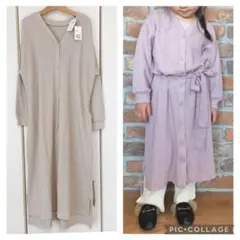 新品 CIAOPANIC TYPY 3WAY ワッフルワンピース グレージュXL