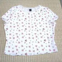 花柄 半袖 Tシャツ ホワイトのサムネイル