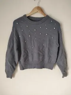 美品♡ レディース 長袖ニット セーター パール 【Mサイズ】