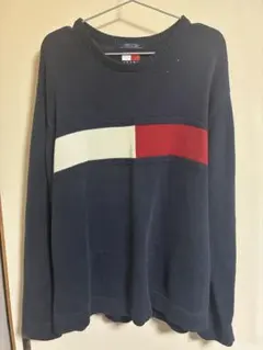 TOMMY JEANS ネイビー ストライプニット