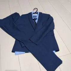H&M ネイビー スーツ上下・シャツ・ネクタイの４点セットsize140