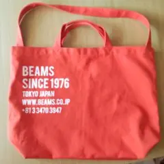 【WEB限定】BEAMS / 2WAY キャンバス トートバッグ　オレンジ