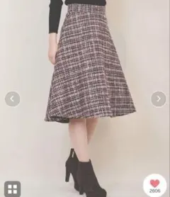 美品 31 Sons de mode ツイード フレアスカート 38 M ピンク