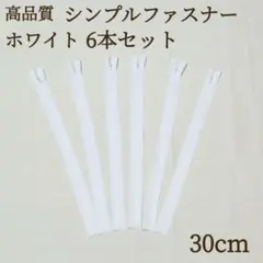新商品 ファスナー 6本セット 30cm ホワイト ハンドメイド パーツ 素材