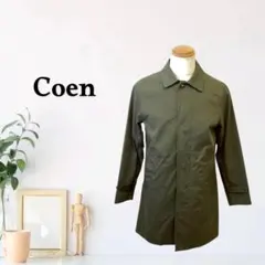 zG1349【M】Coen 長袖 装飾控えめ ステンカラーコート 襟付きのサムネイル