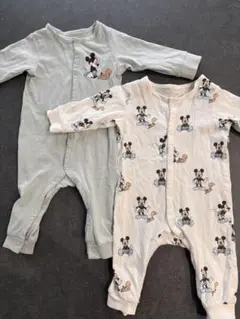 H&M ミッキーマウスロンパース 2点セット