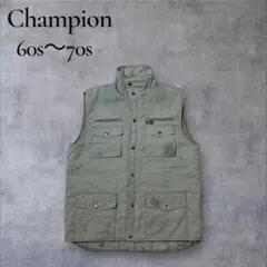 古着ヴィンテージChampion チャンピオン キルティングベスト L カーキ