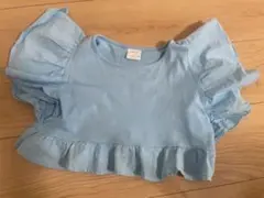 ZARA 水色 フリル付き 半袖シャツ 120cm ギャル