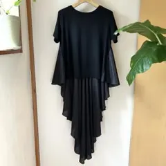 Pauline Bleu ポリーヌブロー クリオネ　Tシャツ　ブラック　異素材のサムネイル