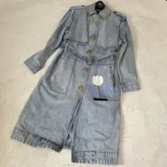 【美品・希少】コーチ デニムトレンチコート ベルト 金ボタン ターンロック 4