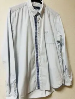 フレッドペリー　FRED PERRY　長袖　シャツ　チェックライン　ブルー