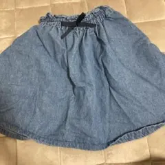 petit main デニムブルー フレアスカート