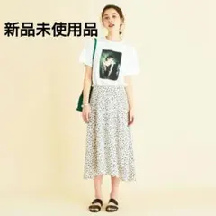 ビューティアンドユース　レオパードプリントフレアスカート