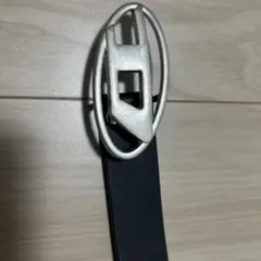 ディーゼルブラックベルト シルバーオーバルバックル