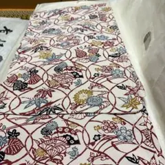 東雲ちりめん単衣 青海波に草花、鹿、鳥 付け下げ小紋 状態良好 - メルカリ