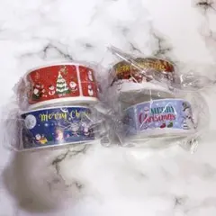ロールシール 25mm×75mm 4巻セット クリスマス ギフト用シール 角型