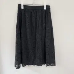 美品 UNIQLO ユニクロ　レースギャザースカート　ロングスカート
