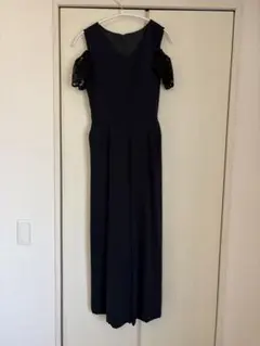 Rire Fete パンツドレス セットアップ 9号 星柄レース 紺 パーティー