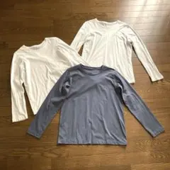 無印良品　長袖Tシャツ 3枚セット ホワイト・ブルーグレー