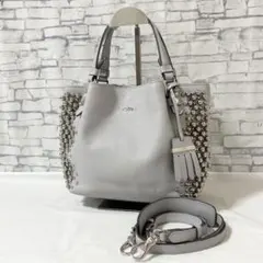 新品同様✨TOD'S トッズ・レザー 2wayフラワーバッグ斜め掛け スタッズ
