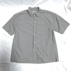 BAYFLOWベイフロー 開襟チェックシャツ ブラウン L サイドスリット良品のサムネイル