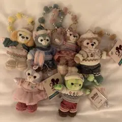 香港ディズニーランド　ダッフィーアンドフレンズ　ぬいぐるみキーホルダーセット
