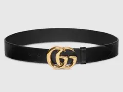 GUCCI ダブルGロゴ ベルト ブラック 85/34