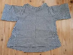 coen★白黒チェックブラウス★送料無料