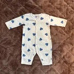 プチバトー　ハート柄 ロンパース