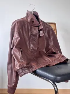 【GENERAL IDEA】ヴィンテージウォッシングフェイクレザーブルゾン